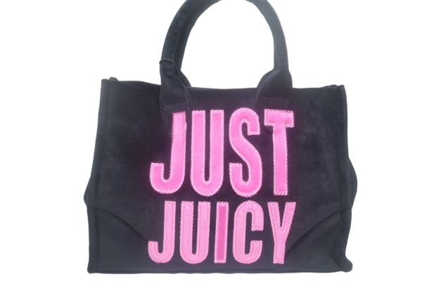 Juicy Couture Velvet Black & Pink Tote Bag - Image 2