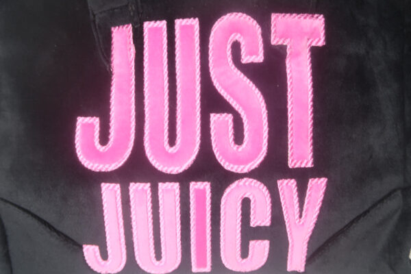 Juicy Couture Velvet Black & Pink Tote Bag - Image 4