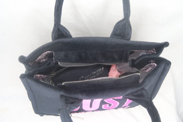 Juicy Couture Velvet Black & Pink Tote Bag - Image 7