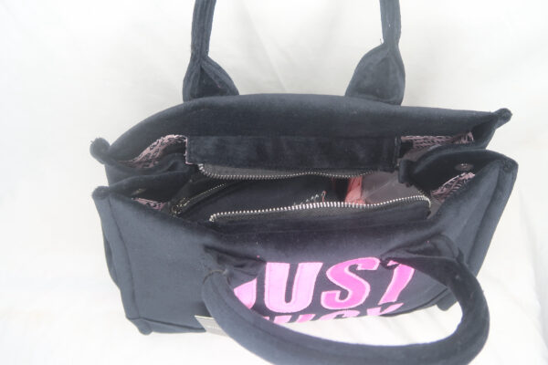 Juicy Couture Velvet Black & Pink Tote Bag - Image 5