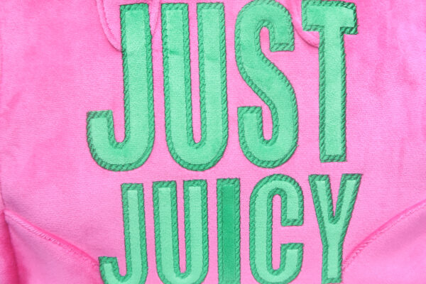 Juicy Couture Velvet Pink & Green Tote Bag - Image 7