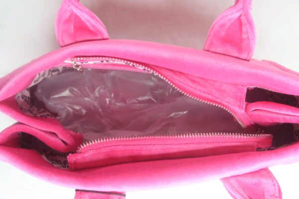 Juicy Couture Velvet Pink & Green Tote Bag - Image 5