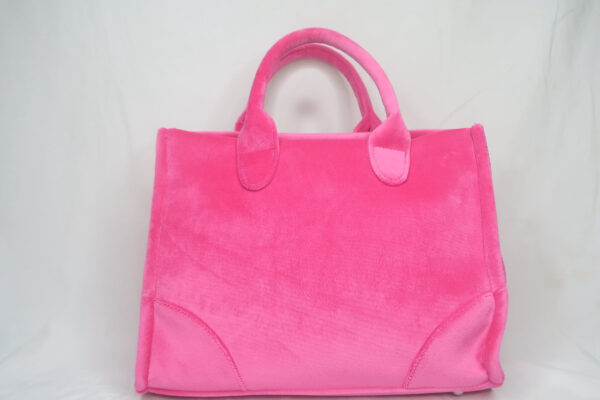 Juicy Couture Velvet Pink & Green Tote Bag - Image 2