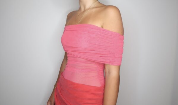 Benni Nico Off Shoulder Mini Watermelon Dress Size 6 - Image 2